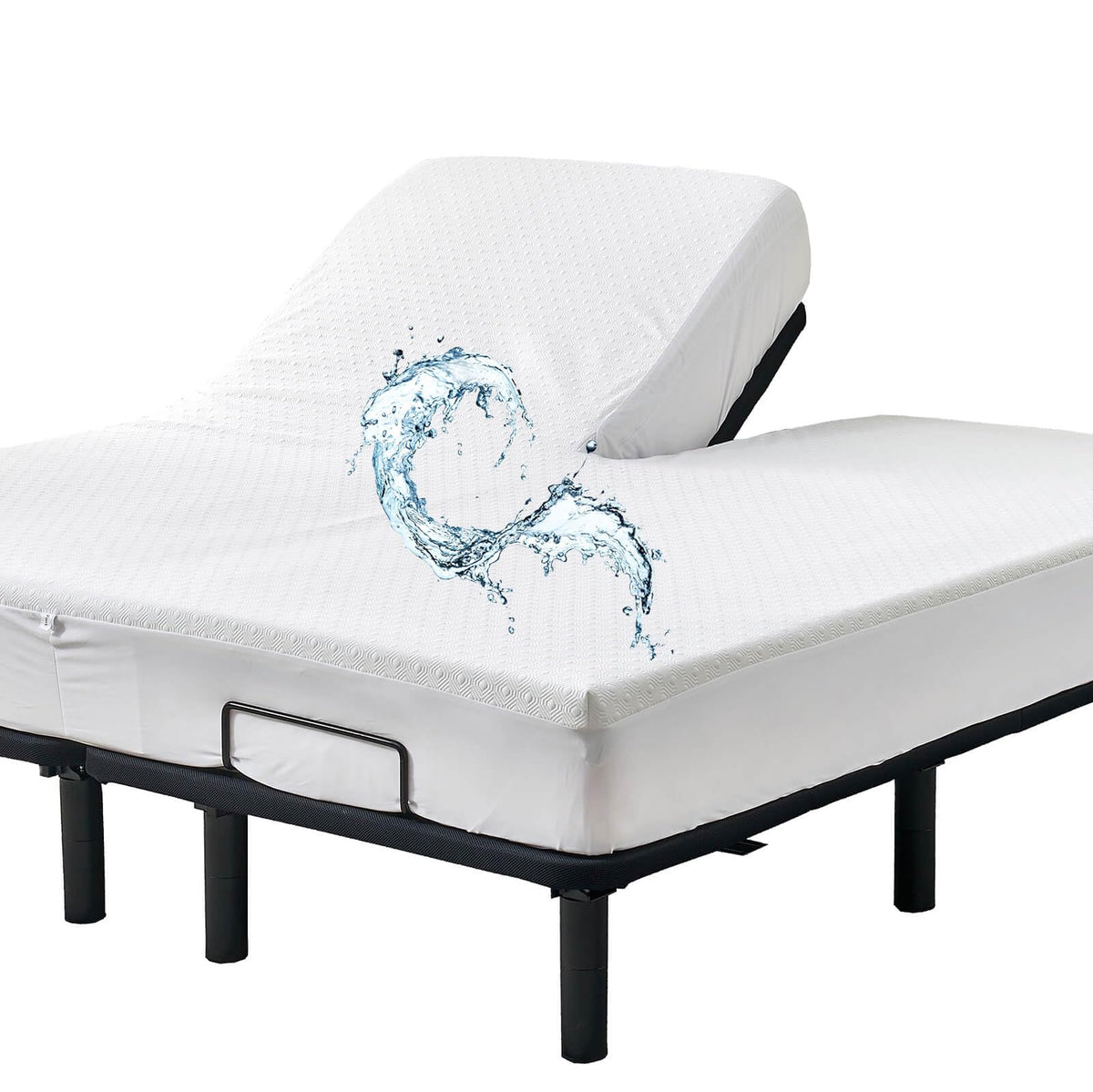 Kingnex bamboo viscose cooling split king protector with breathable top keeps you cool.