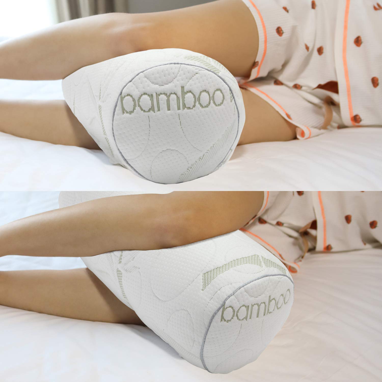 Kingnex Bolster Roll Pillow breathable cover helps stay cooler during sleep.