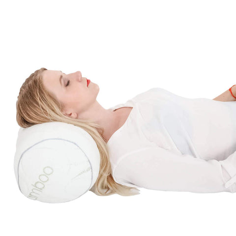 Kingnex Bolster Roll Pillow care guide image shows washing and drying tips.