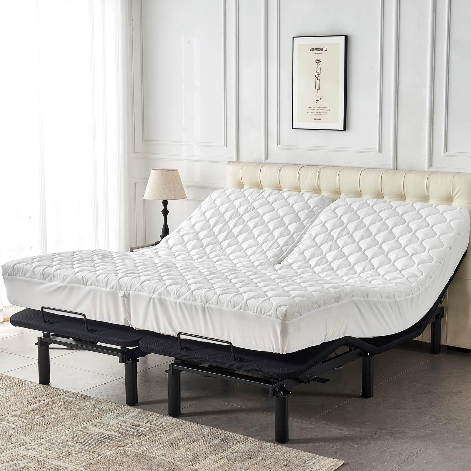 Kingnex durable quilted top guards against stains and everyday spills.
