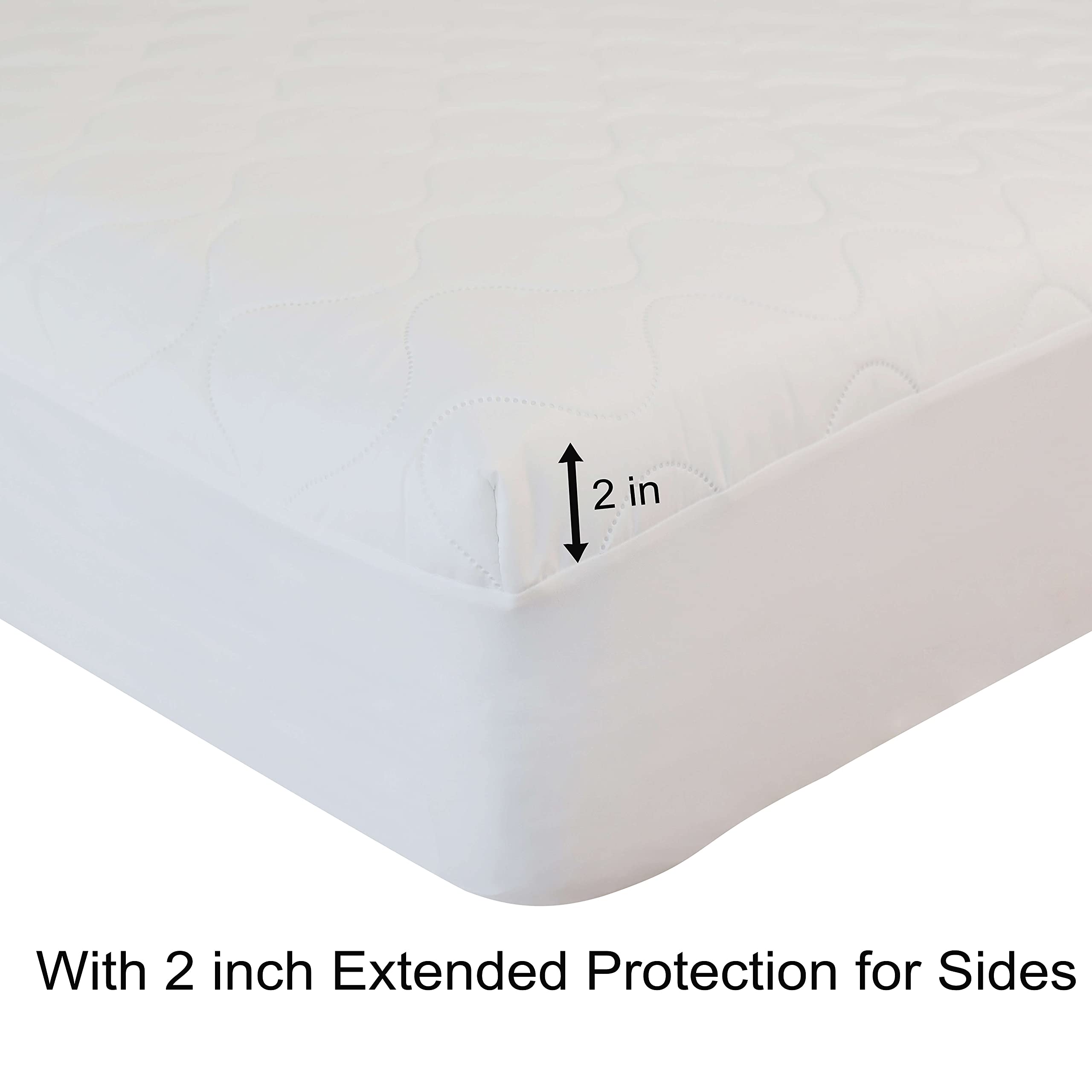 Kingnex elastic deep-pocket skirt keeps the protector securely in place.