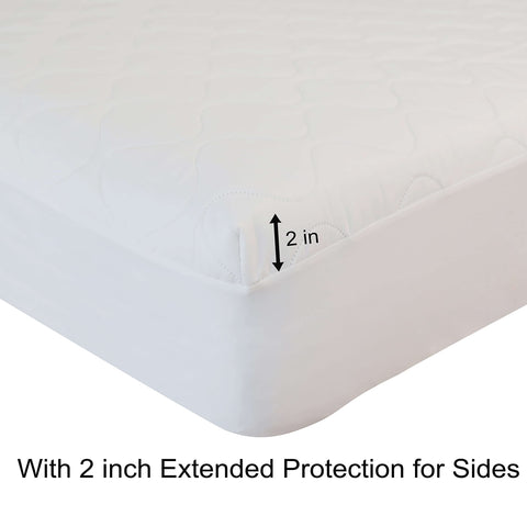 Kingnex elastic deep-pocket skirt keeps the protector securely in place.