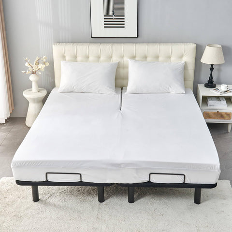 Kingnex noiseless fitted cover staying snug on mattress