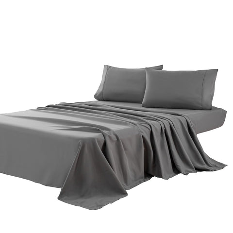 Kingnex oversized king flat sheet 132x110 gray for extra wide beds
