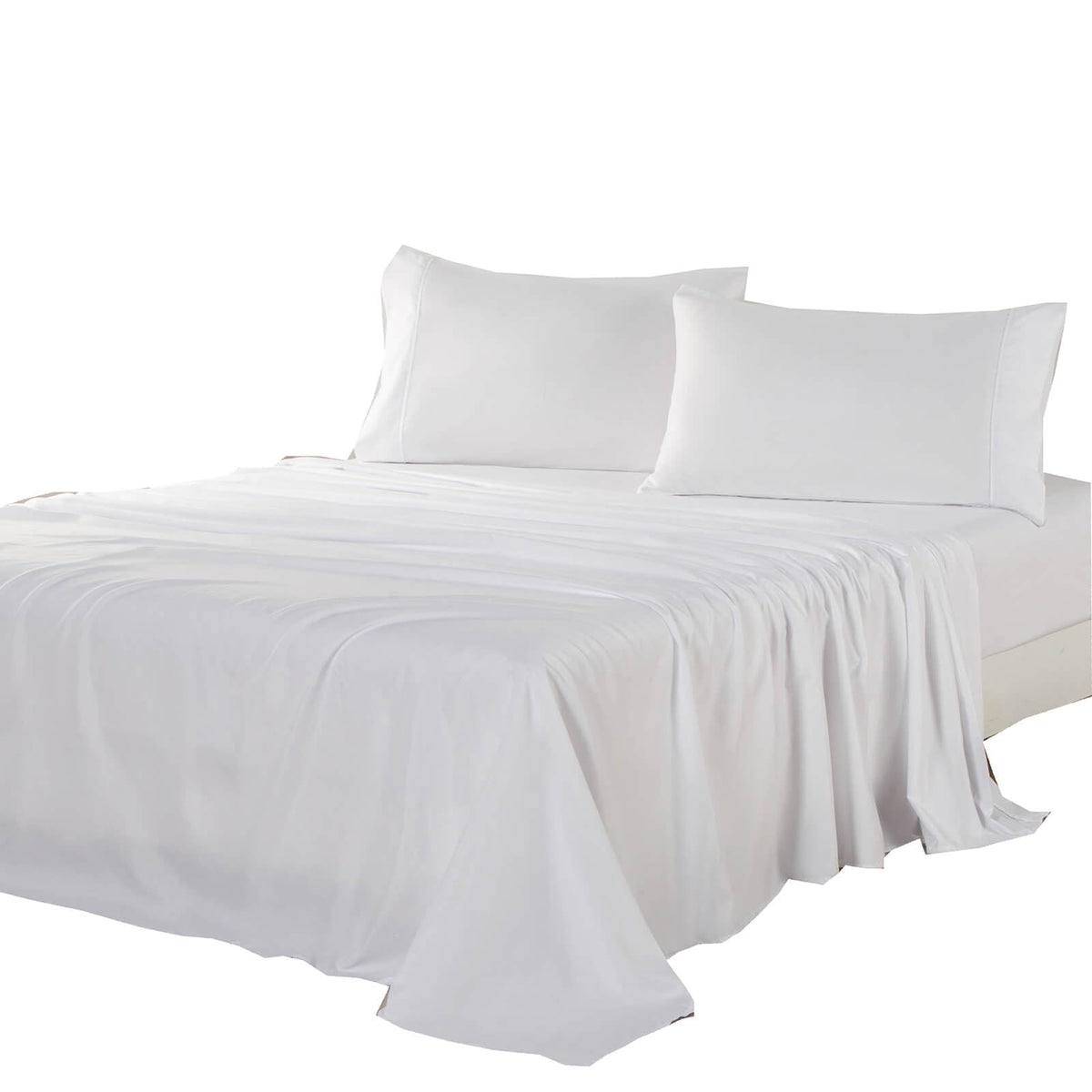 Kingnex oversized king flat sheet 132x110 for California King beds, with drape and coverage