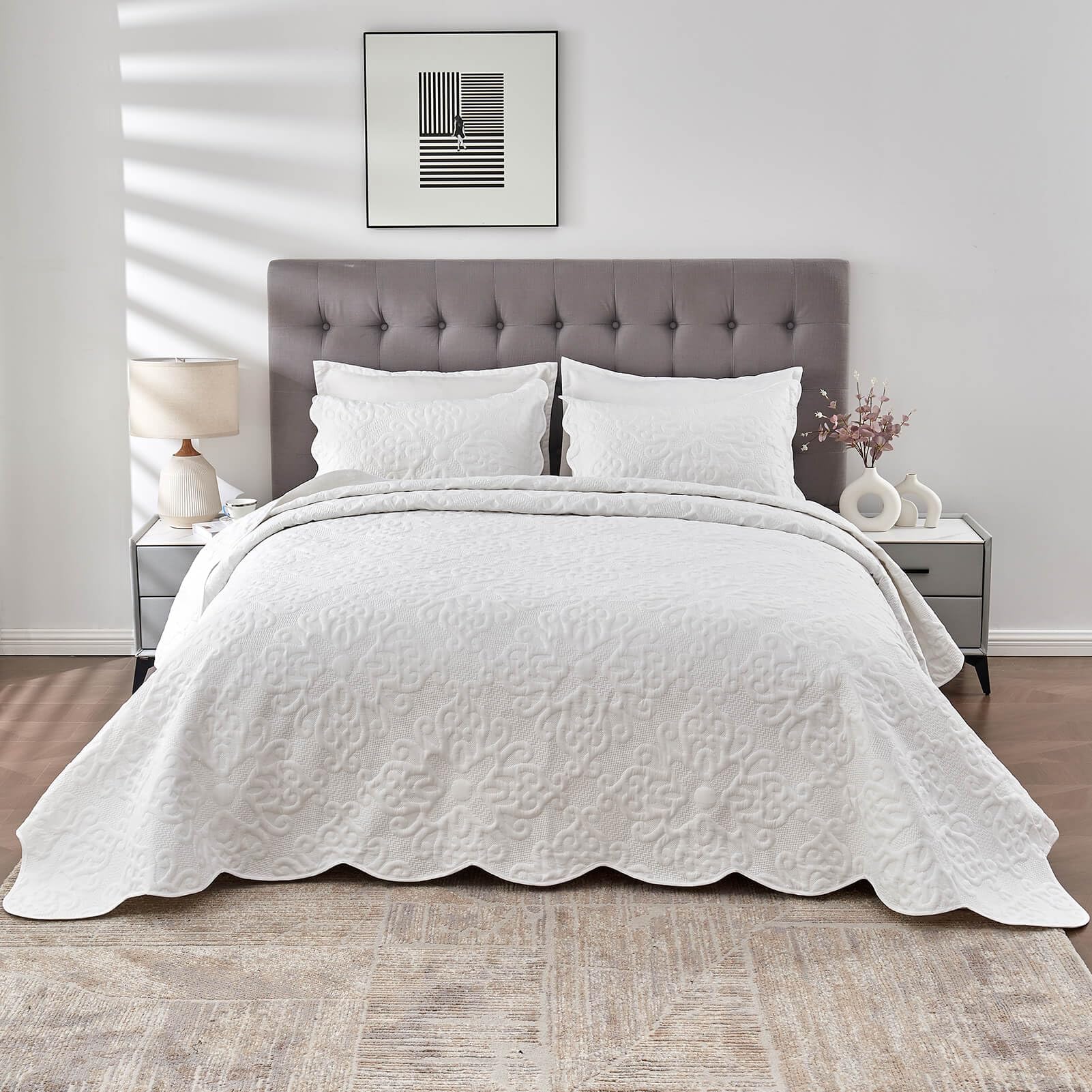 Kingnex reversible pillow shams set paired for a mirrored style