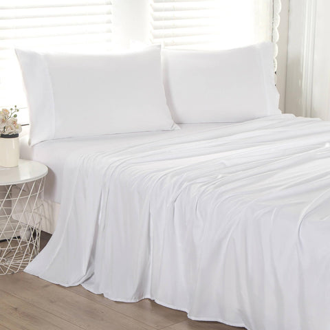 Kingnex soft double-brushed microfiber flat sheet with gentle touch and all-season comfort