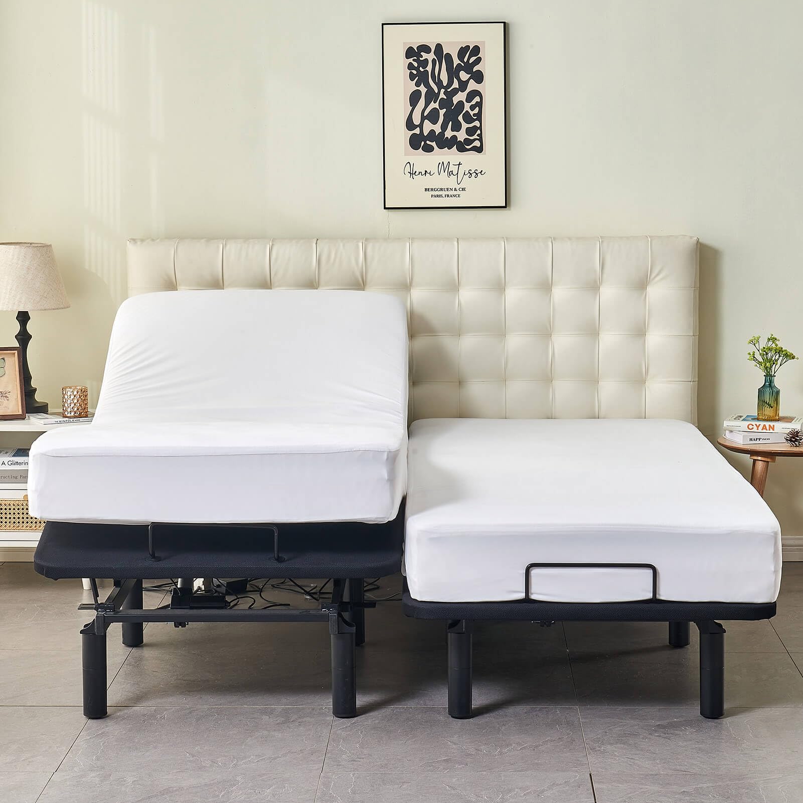 Kingnex split king on adjustable bed demonstrates secure fit