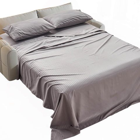 Kingnex queen striped sofa bed sheets package for a complete 4-piece set