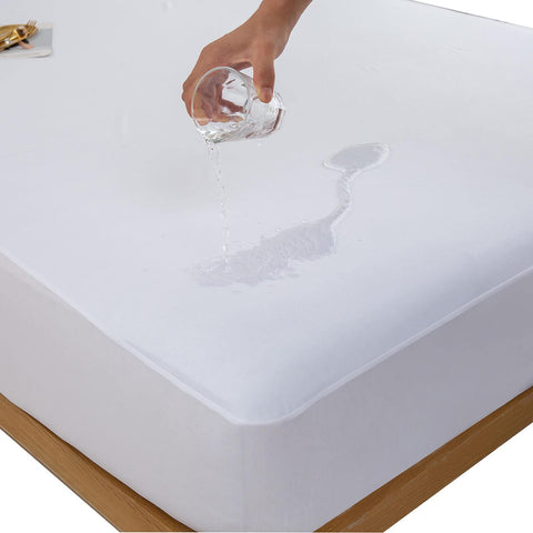 Kingnex waterproof mattress protector close-up showing the TPU barrier.
