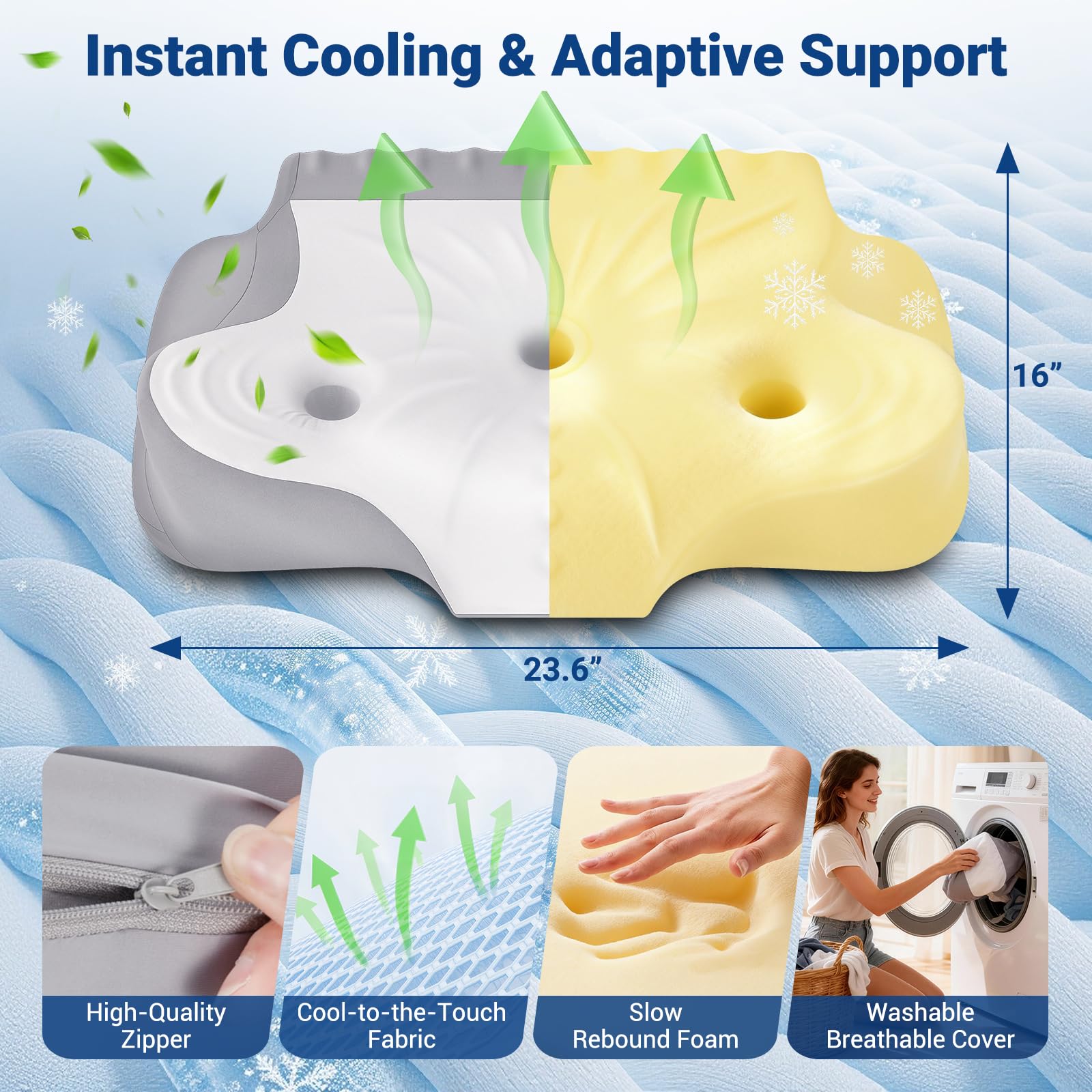 Kingotto memory foam provides slow rebound support without flattening.