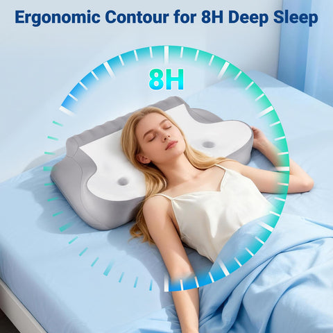 Kingotto pillow dimensions provide ample head and neck contact for stable alignment.