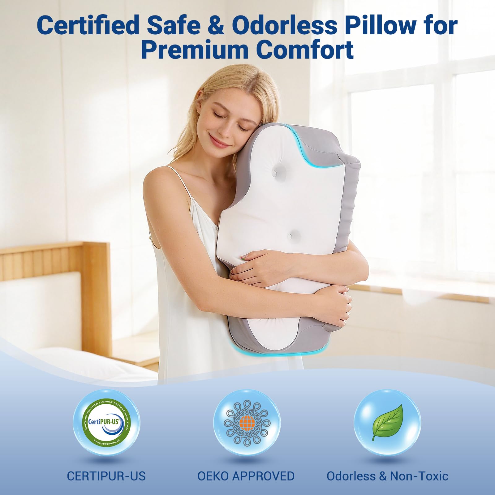 Kingotto dual-height design suits back, side, and stomach sleepers.