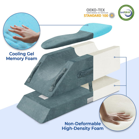 KingPavonini memory foam wedge pillow offers soft cushioning with steady support.
