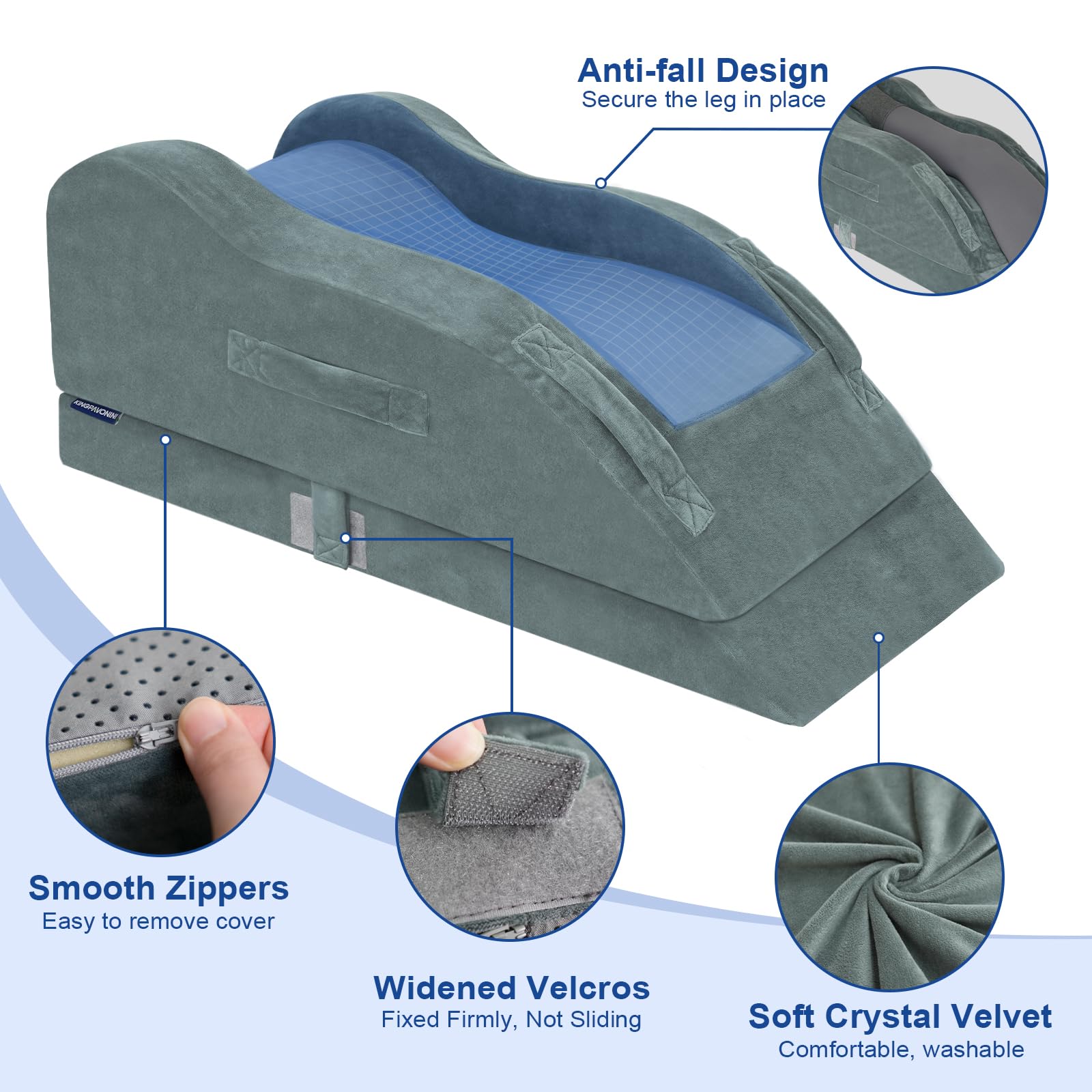 KingPavonini removable washable cover with large zipper for cleaning.