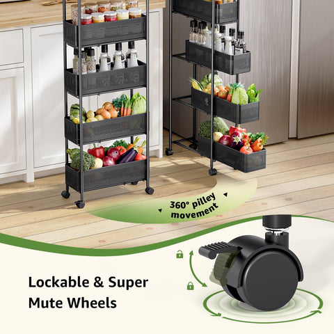 KINGRACK lockable wheels keep the cart stable during transport.