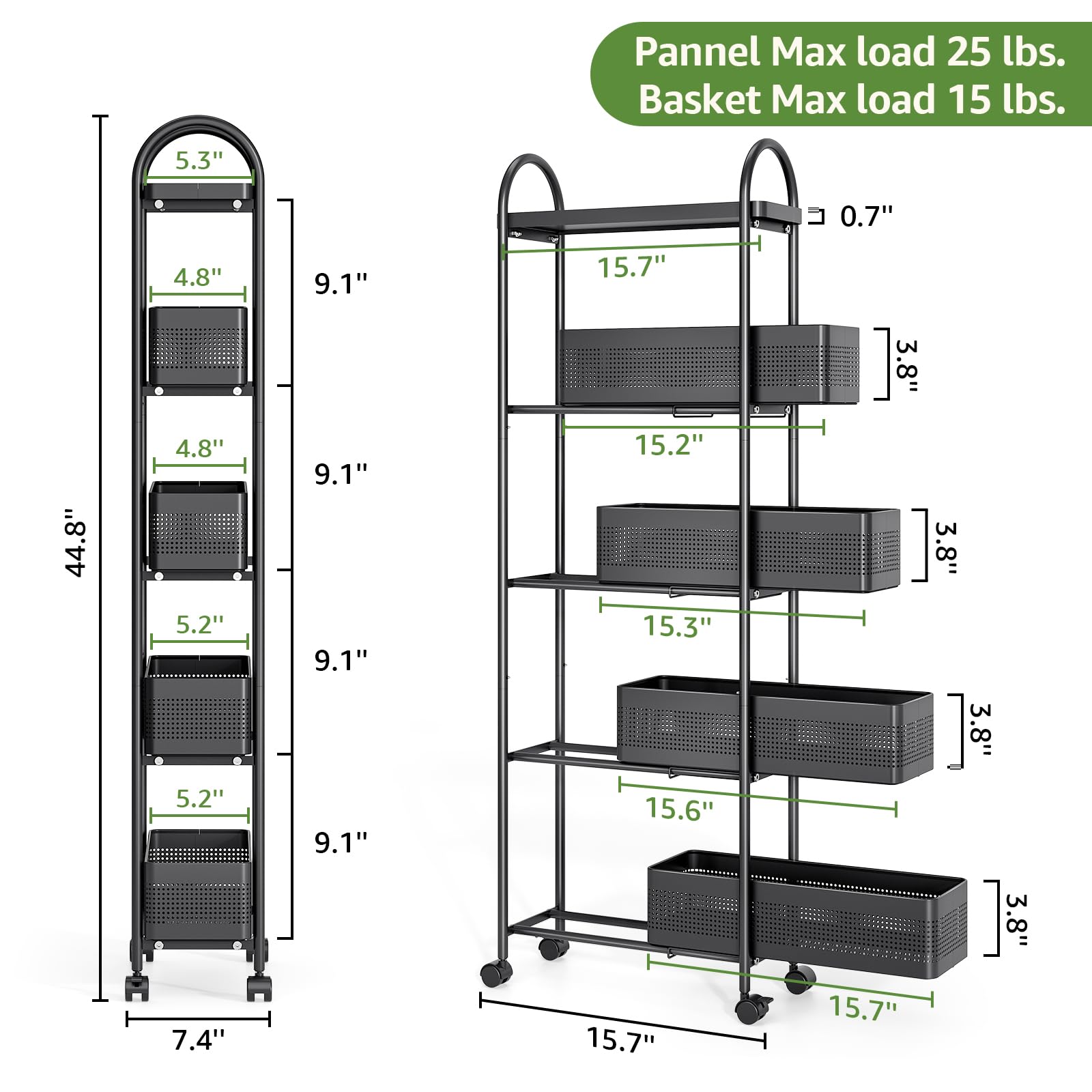 KINGRACK mobile cart with mesh baskets for easy access and airflow.