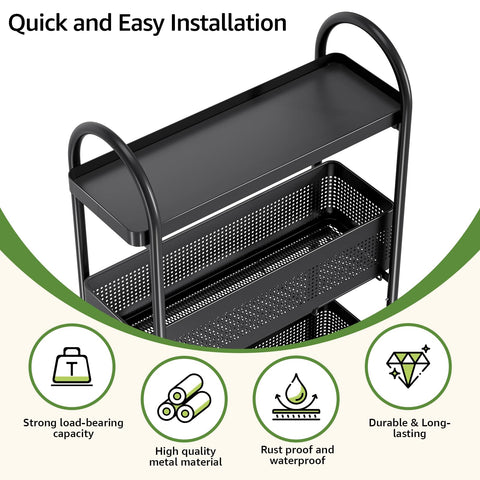 KINGRACK rolling cart with 360-degree wheels for smooth movement.