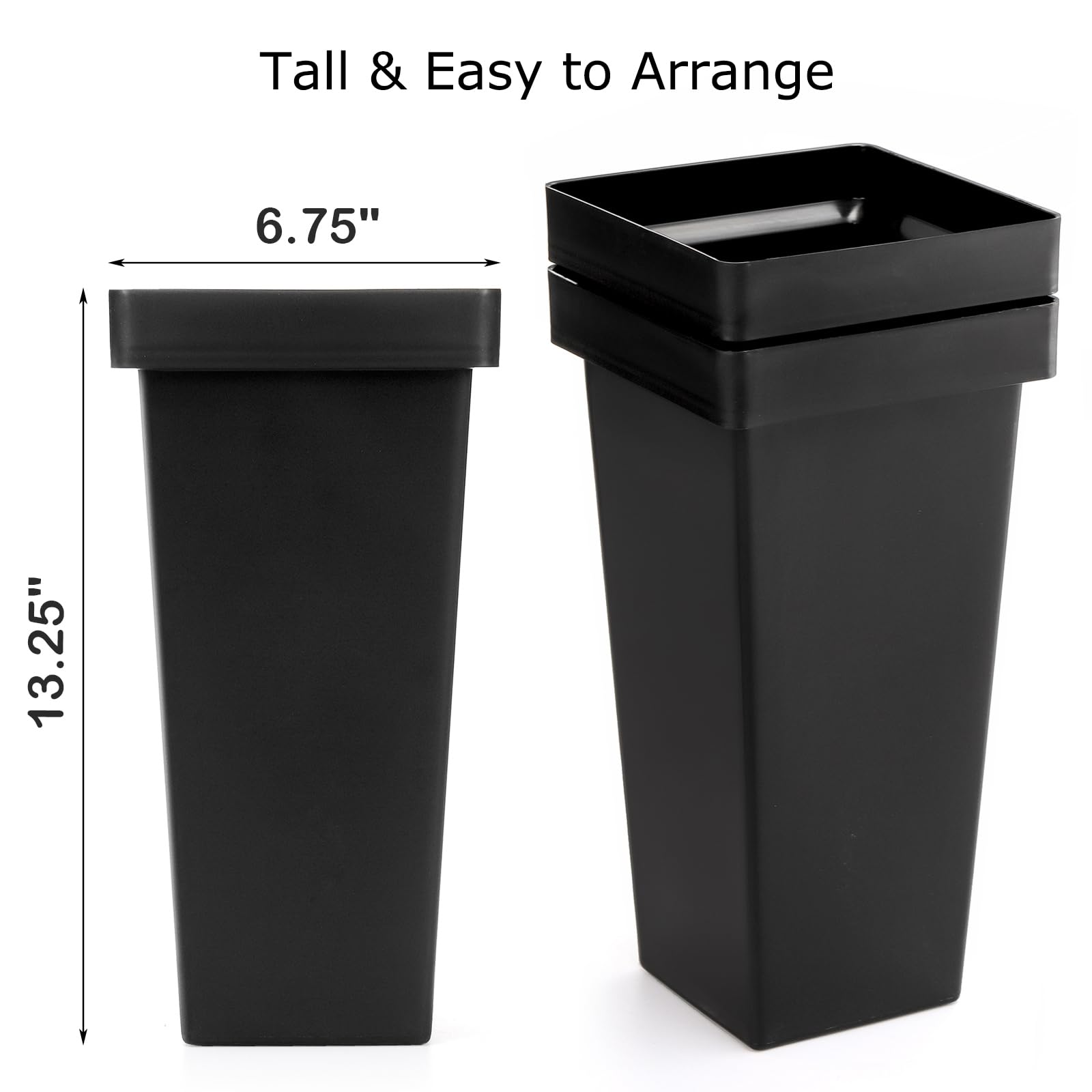 Kingrol black floral buckets ideal for elegant wedding centerpieces.