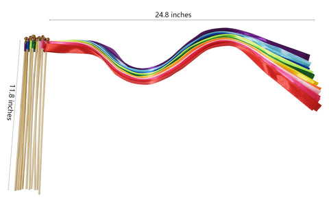 Kingsnow rainbow ribbons stream and shimmer in the air.