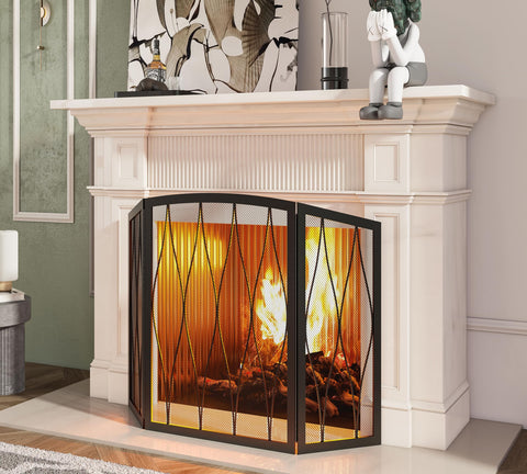 Kingson decorative mesh design preserves visibility while guarding embers