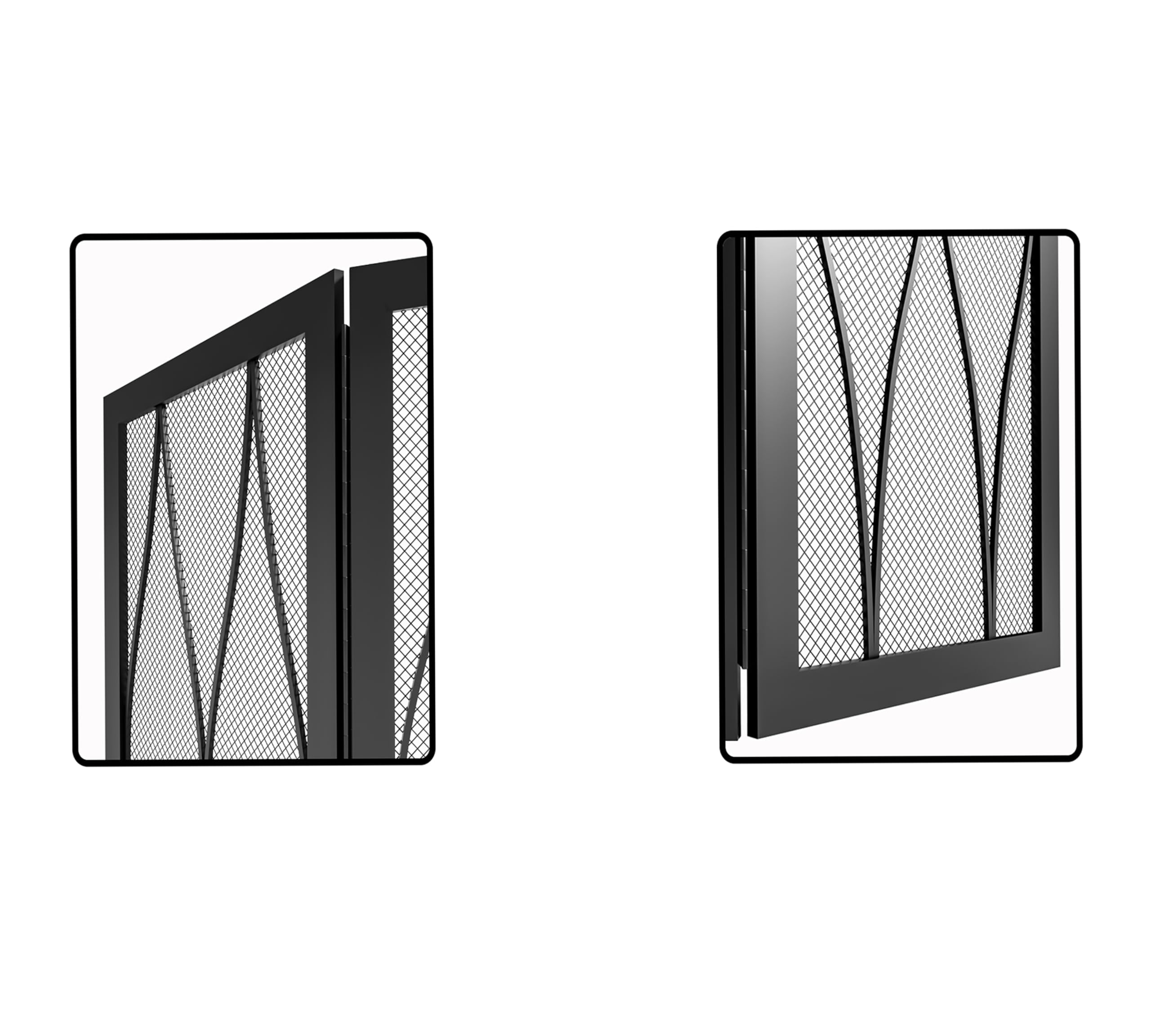 Kingson 3-panel screen fits large fireplaces with a sleek silhouette