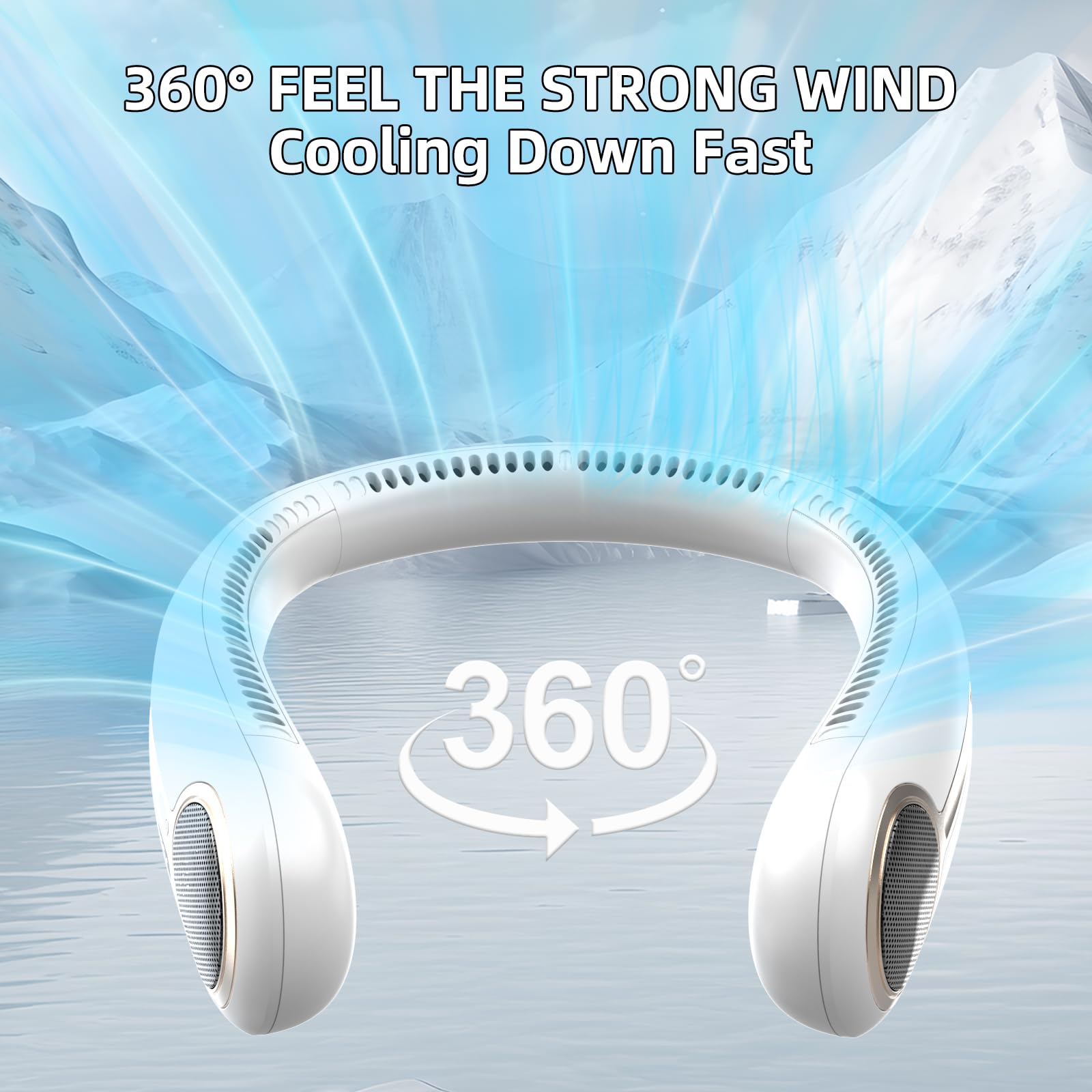 Kinhowly neck fan 360° airflow delivers all-around cooling.