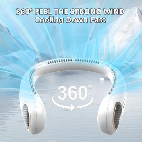 Kinhowly neck fan 360° airflow delivers all-around cooling.