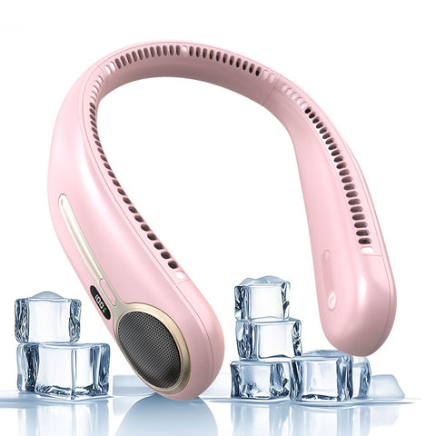 Kinhowly neck fan front view showing 360° cooling for all day comfort