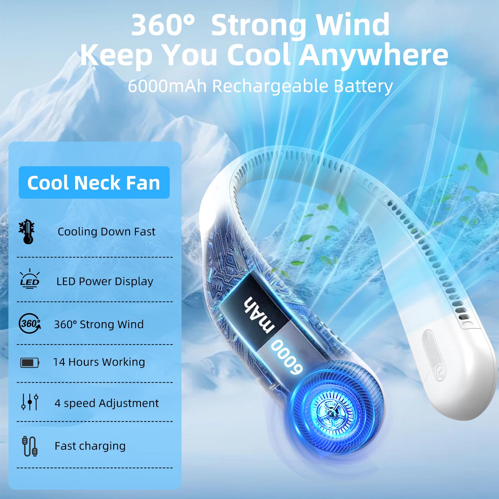 Kinhowly neck fan gift idea for birthdays and travel.