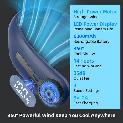 Kinhowly LED battery display shows charge status and remaining runtime.