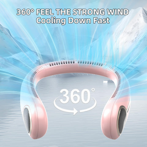 Kinhowly neck fan LED display clearly shows battery status during use
