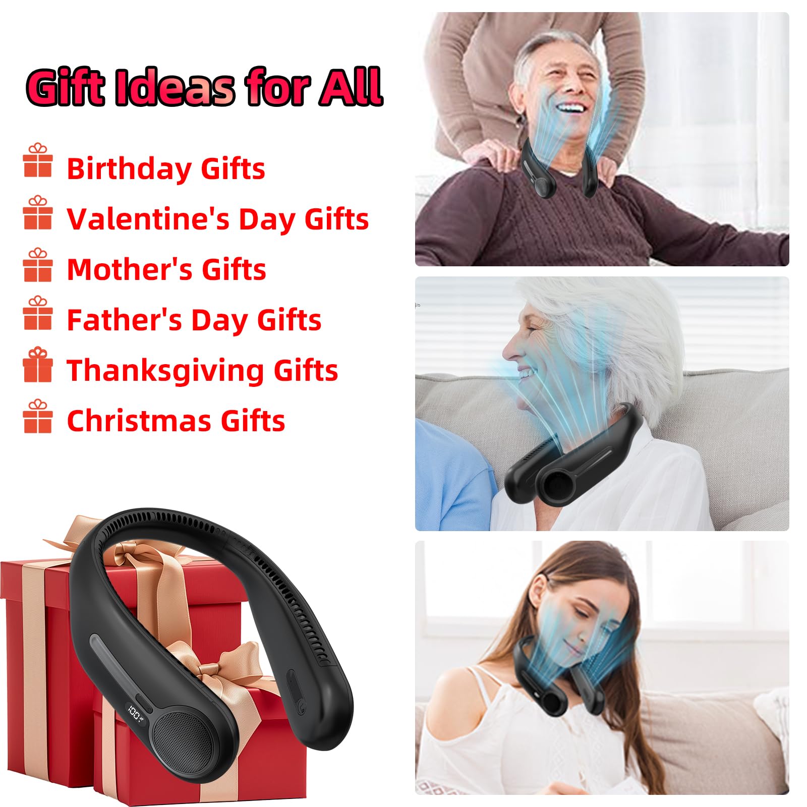 Kinhowly neck fan quiet motor ideal for work or study.