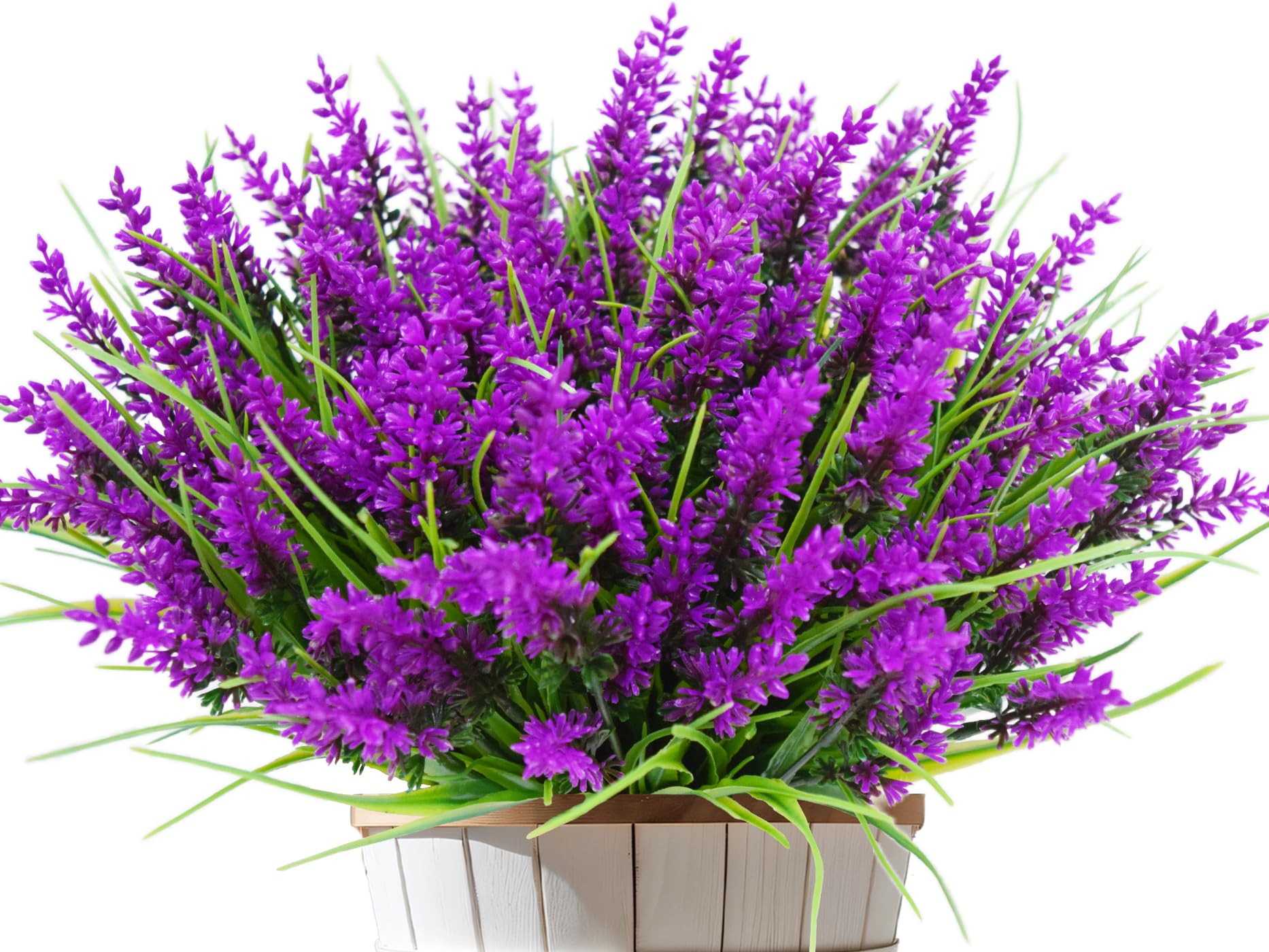 Kinisty 20 bundles outdoor artificial plants with lavender for year-round color in planters.