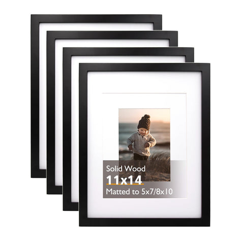 KINLINK 11x14 black frame front view shows solid wood craftsmanship