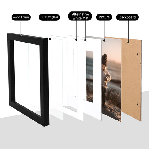 Kinlink 8x10 frame with acrylic front offering crystal-clear memories