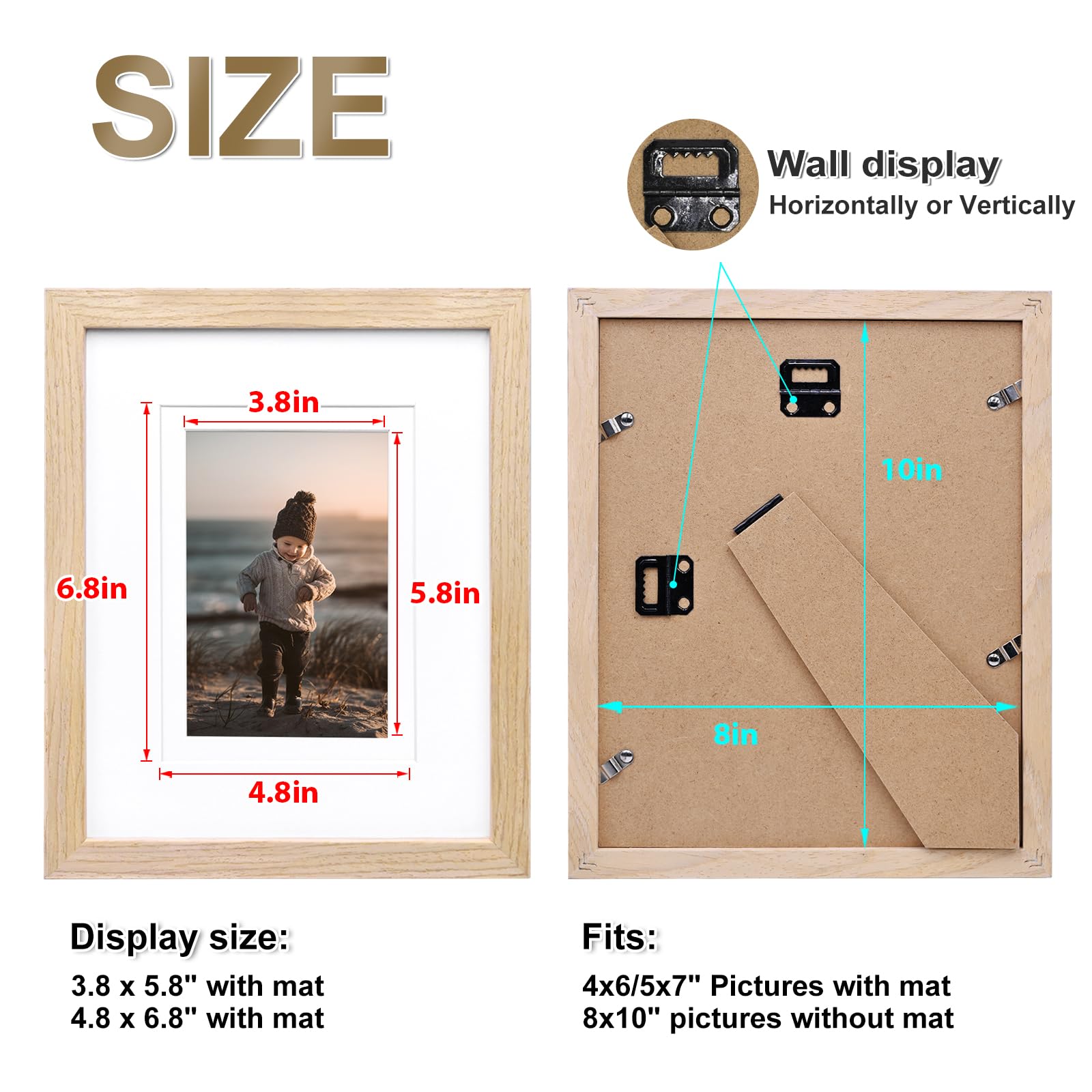 KINLINK 8x10 natural wall display solution blends with decor and protects photos