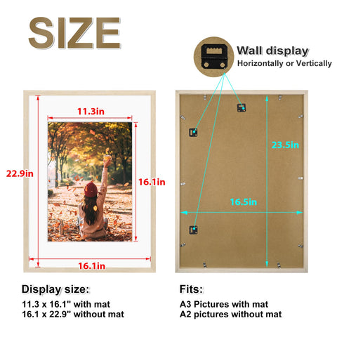 Kinlink A2 frame mounted vertically and horizontally for a gallery wall.