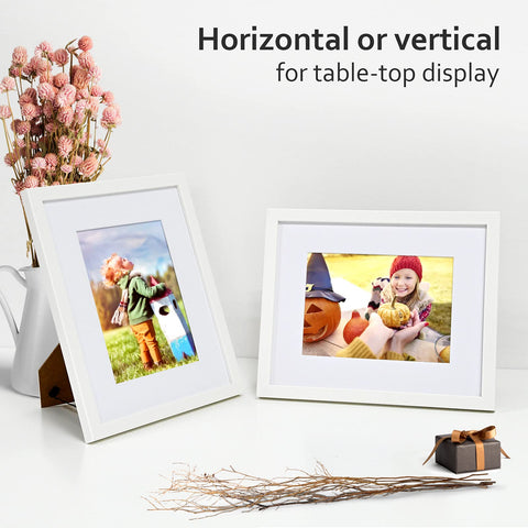 Kinlink white frame's classic design adds timeless decor