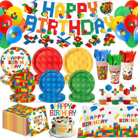 Kinovo 197 Pcs Building Blocks plates for colorful kids party use