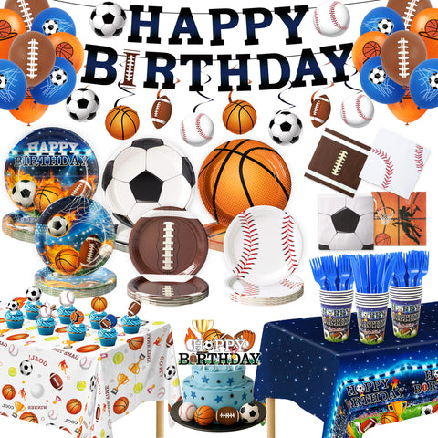 Kinovo 244-piece sports banner hangs boldly for a festive game-day party.