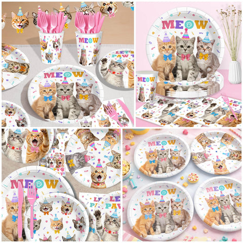 Kinovo cat birthday cutlery keeps meals tidy and convenient for guests.