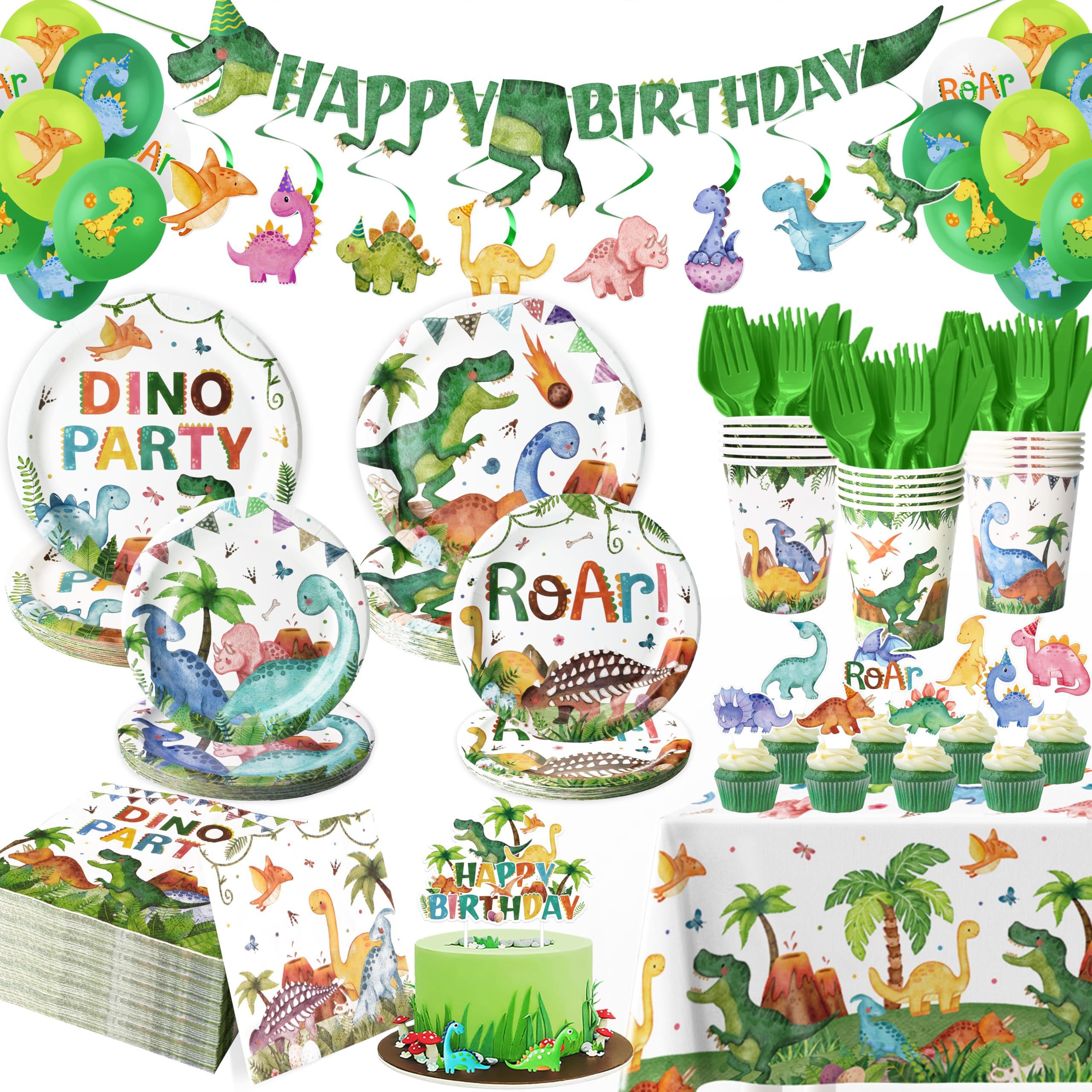 Kinovo dinosaur banner enhances the party backdrop and photo moments
