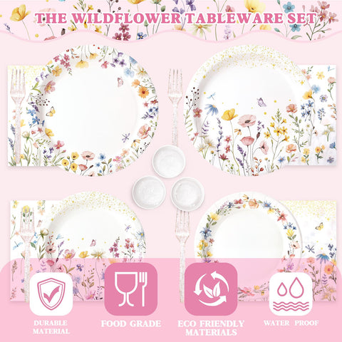 Kinovo floral napkins provide color and mess protection.