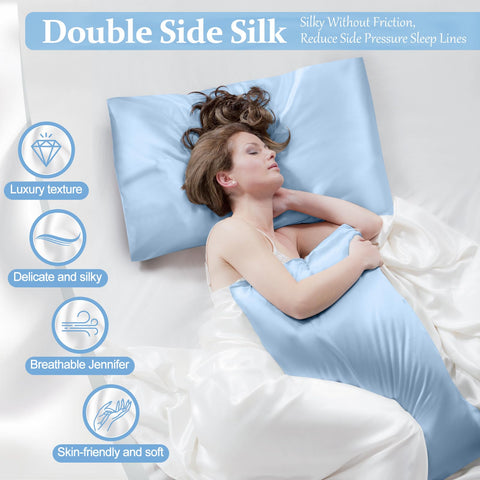 Kinself pillowcase with hidden zipper secures pillow for uninterrupted sleep.