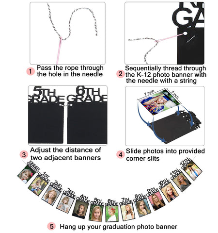 Kinylakor 13-piece banner set for multi-photo graduation decor