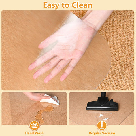 KiOORE clear vinyl surface resists moisture for quick cleanup after spills.