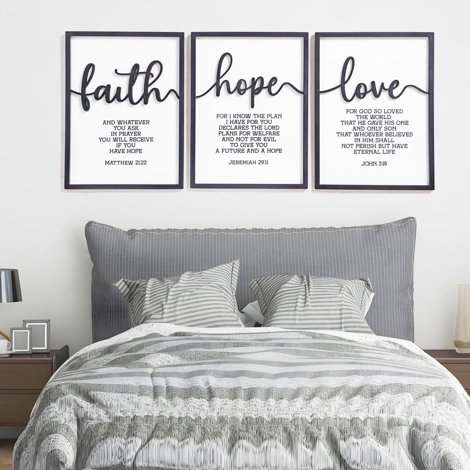 KIOSSUT gift-ready faith-hope-love wall decor for thoughtful housewarmings and anniversaries