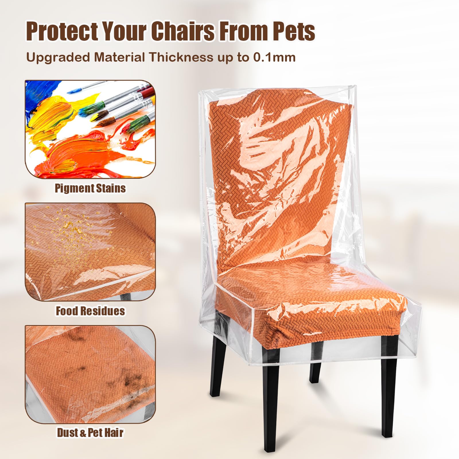 KIPHCA soft PE chair cover provides comfortable, slip-free protection.