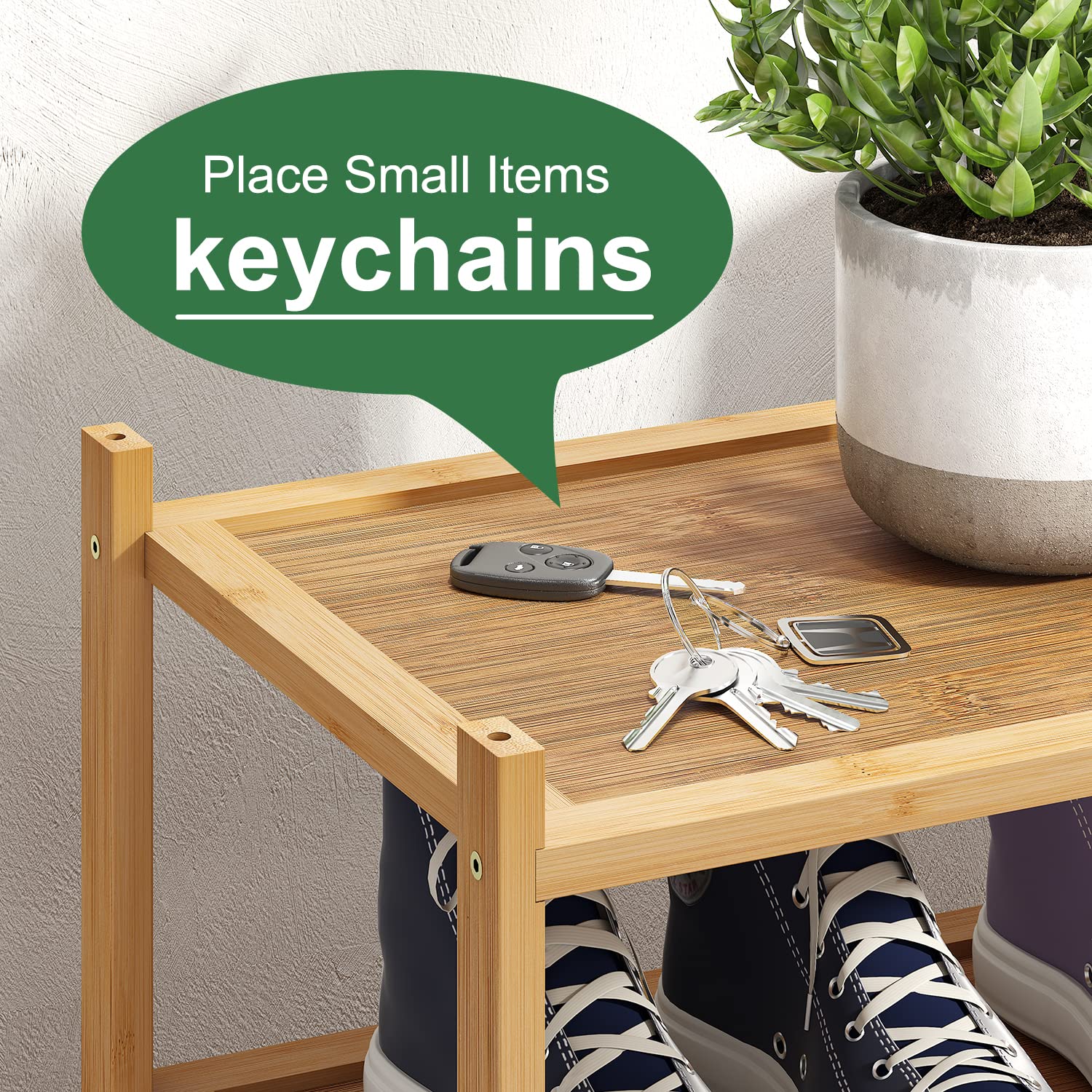 Kiplant Long Shoe Rack dressing-room-setup; versatile storage for shoes and accessories.